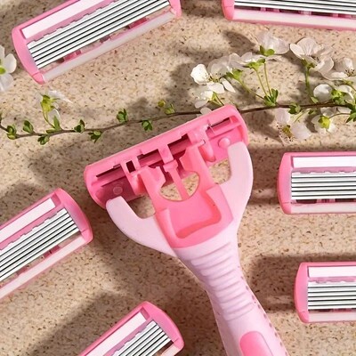 Womens 6-layer safety razor blade for facial/leg/armpit/bik