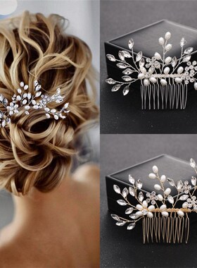 Wedding Crystal Flower Pearl Hair Comb Pin Band Party Rhines