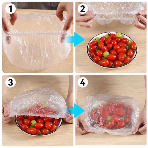 Disposable Food ver Plastic Wrap Elastic Food Lids for Fruit