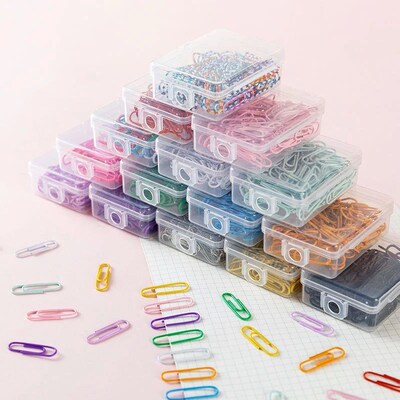 50pcs 28mm Colorful Metal Paper Clips Bookmark Marking Label