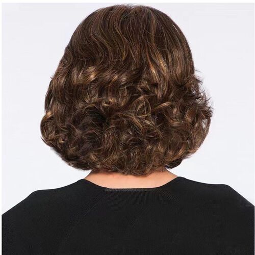 Short Curly Afro Wigs for Women Brown Chemical Fiber Fluffy