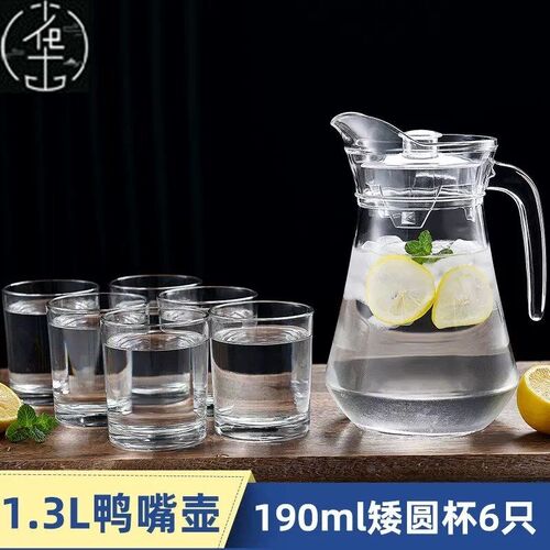 Cold water pot glass pitcher heat jug of large capacity ex