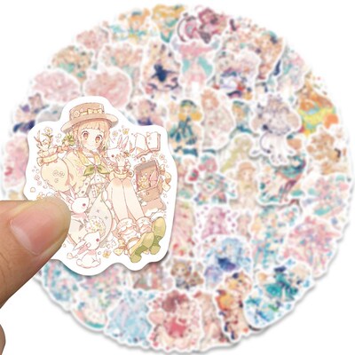 60pcs Kawaii Anime Lolita Girl Stickers  Cute Cartoon Decal