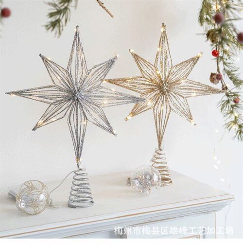 Christmas Tree Top Star Iron Accessories Five-pointed Star C
