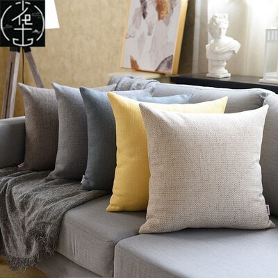 European velvet sofa cushion pure color pillow cover car big