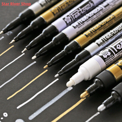 Silver Gold Permanent Metallic Marker Pens 0.7/1.0/2.0mm Stu