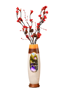 现代循环流水生财喷泉摆件客厅水景装饰电视柜旁边落地加湿器花瓶