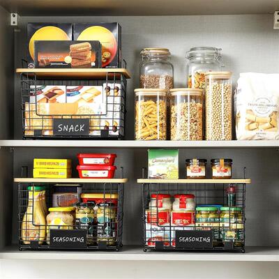 Stackable Wire Basket Organizer Storage Bins Organizing