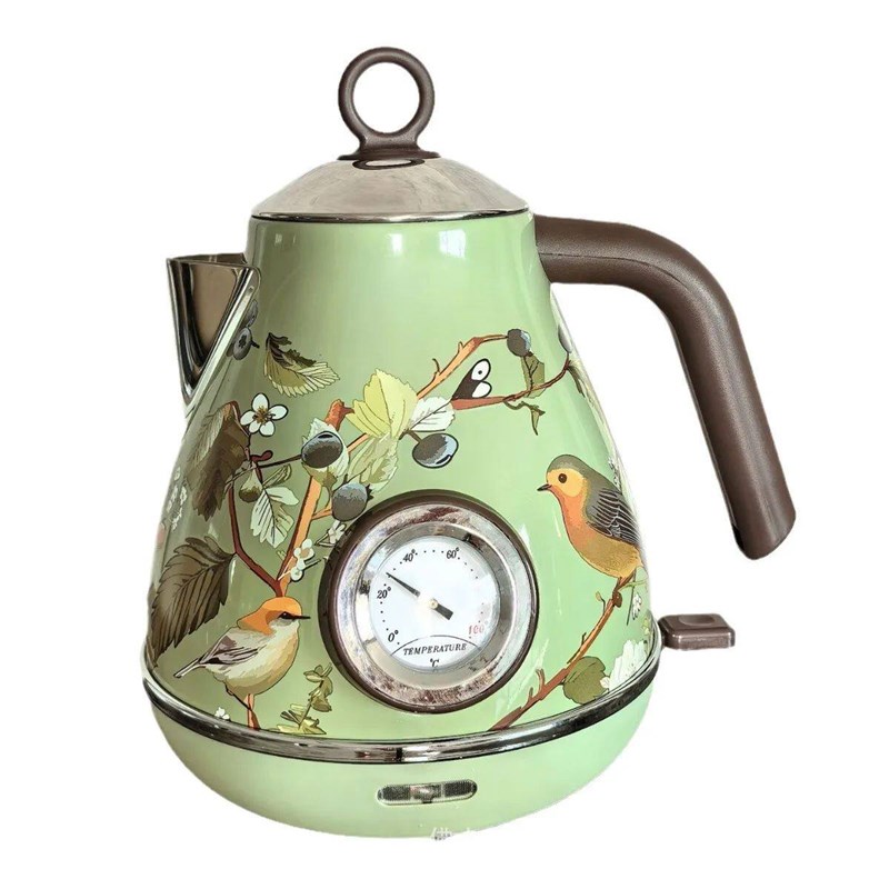 1.7L Retro Green Paint Decal Electrc Kettle Boiling Water wi图片