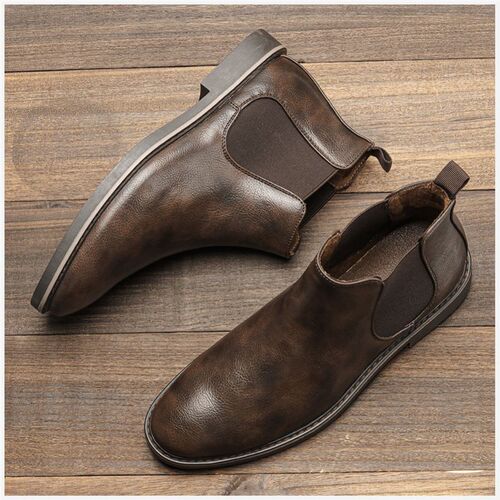 40~46 Chelsea Boots Men Comfortable Fashion Leather Shoes
