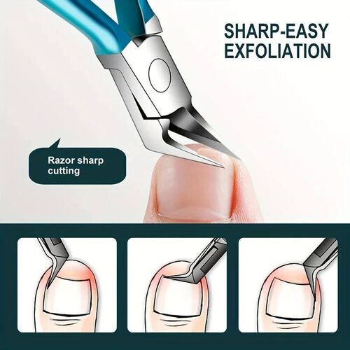 Green Stainless Steel Dead Skin Scissors Bevel Nail Spring M