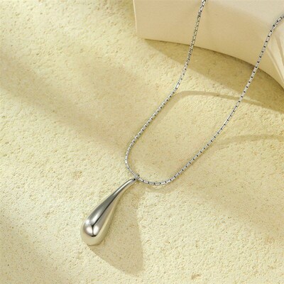 New INS Retro Exaggerated Stainless Steel Glossy Waterdrop H