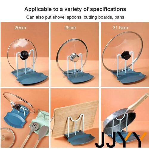 Kitchen Organizer Spatula Pot Lid Rack Shelf Plastic Spoon R