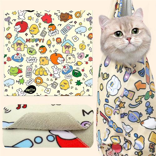 Cat Grooming Wrap Self-Adherent Cat Restraint Wrap Anti-Scra