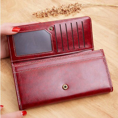 Womens Leather Wallet Woman Luxury Long Wallets Fashion Wo