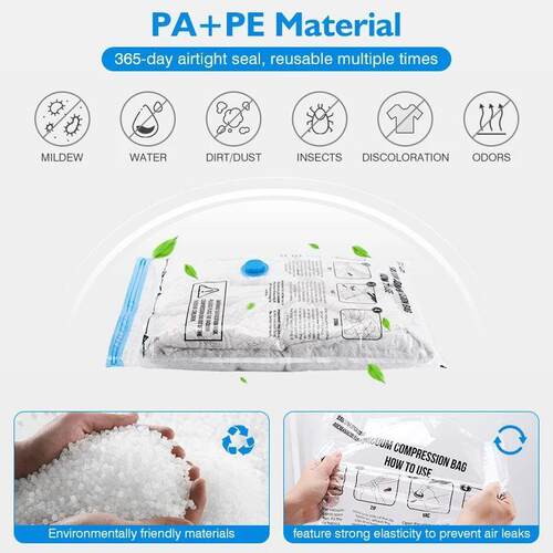 Vacuum Storage Bags 10/18Pc Space Saver Bag for Travel Cloth
