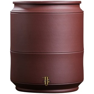 宜兴全手工竹节紫砂茶水缸储水罐家用过滤直饮抽水净水缸茶水桶