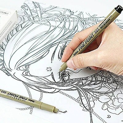 12 Nibs Pigment Liner Micron Ink Marker Pen for Manga Draw S