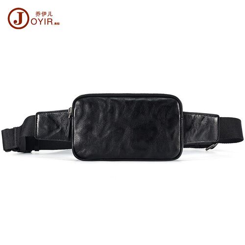 Crossbody Chest Bag Mens Vegetable Tanned Leather Hand Scra