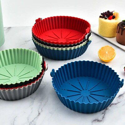 18.5cm AirFryer Silicone Tray Reusable Pizza Oven Basket Mat