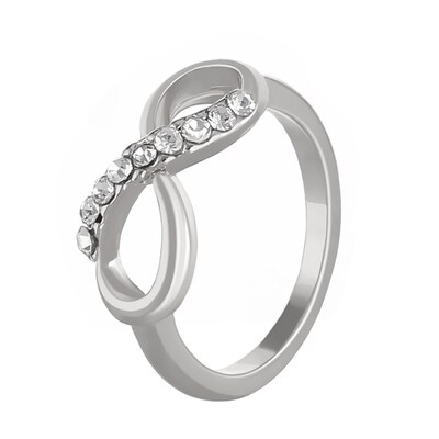 Fashion Inverted 8 Diamond Alloy Ring Stylish Versatile Simp