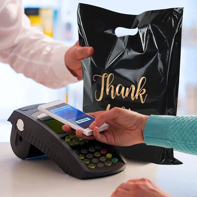 Thank You Packaging Bags for Small Business 38cm Plastic Gif