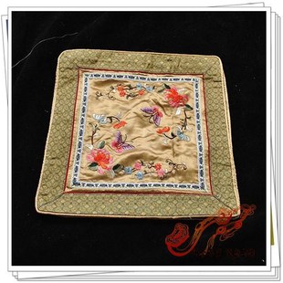 汉唐古韵 真丝 精细手绣 老绣片 靠垫靠包抱枕(含芯)立体 5色