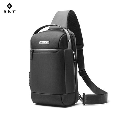 Chest Bag Mens Business Crossbody Bag Mens USB Anti-theft
