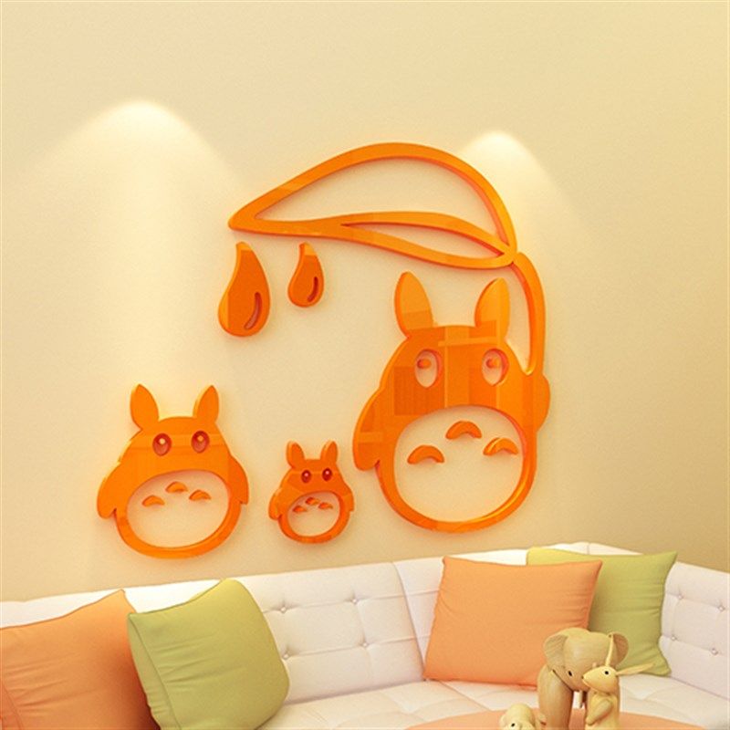 卡通龙猫贴纸卧室装饰房间布置儿童房床头沙发背景墙面壁画3d立体,家居饰品,软装墙贴,淘宝优惠券,粉丝福利购,淘宝优惠卷