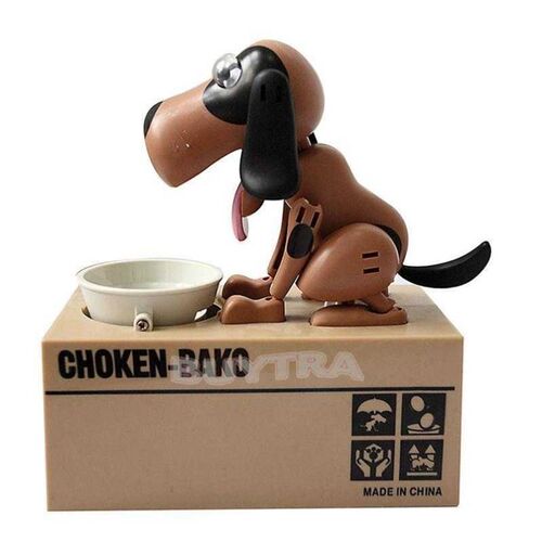 Choken Puppy Hungry Eating Dog Coin Piggy Bank Money Saving