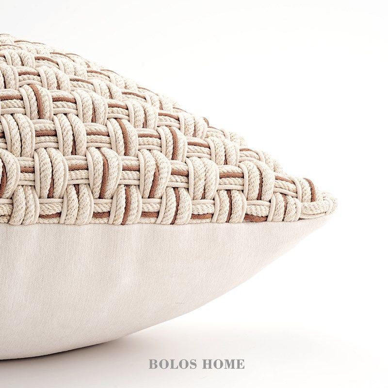 柏洛斯Chenille面料粗线纯手工立体编织客厅高级科技皮沙发抱枕,居家布艺,靠垫/抱枕,淘宝优惠券,粉丝福利购,淘宝优惠卷