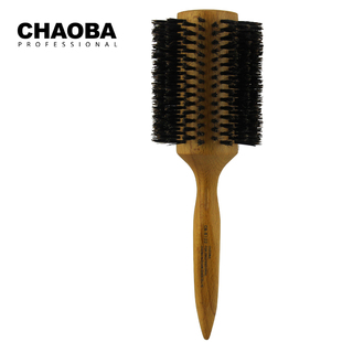 CHOB 桃木猪鬃毛卷发直发梳子 圆筒造型 滚梳(天然猪鬓毛)