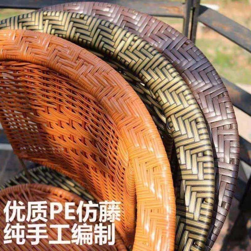 藤椅办椅家用钢脑筋性RYH透气藤编椅子加公固手弹工编织加固电椅