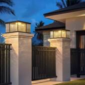 太阳能柱晶格柱头头灯围户外柱防水墙头庭院灯现代室外别大墅门花