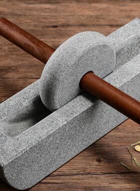 器点抹代石臼饼ATBtb-79碾子茶茶小石碾压捣宋药茶唐代药茶茶粉碾