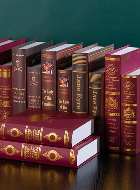 欧式复古烫金假书仿真书摆件书房装饰书创意办公室书架桌面摆设