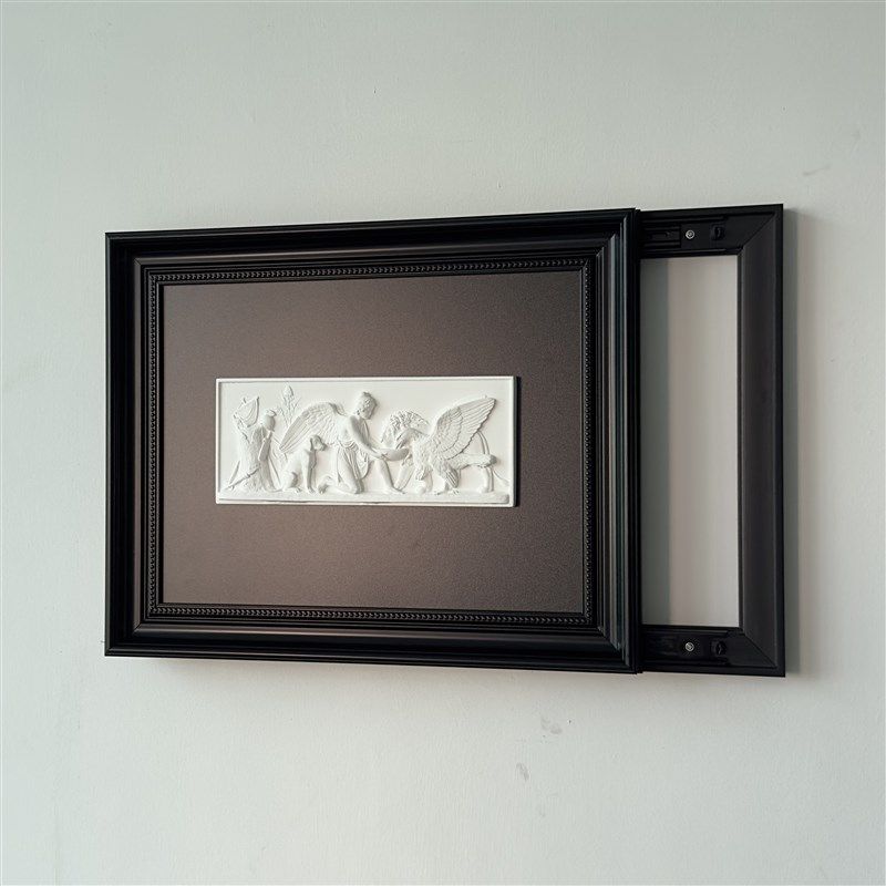 中古风配电箱遮挡挂画法式复古软装黑色相框立体浮雕电表箱装饰画,家居饰品,电表箱装饰画,淘宝优惠券,粉丝福利购,淘宝优惠卷