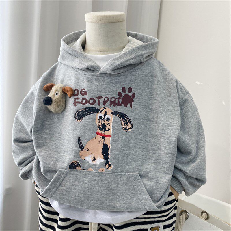 男童卫衣春秋款2024新款宝宝春装上衣连帽毛圈棉男孩衣服带帽春季