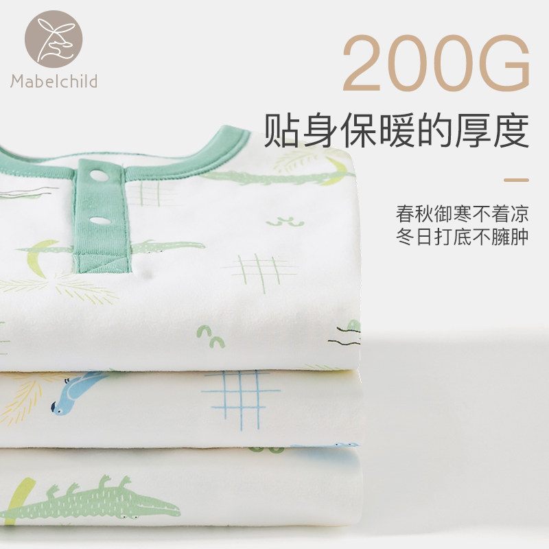 宝宝睡衣春秋冬季纯棉薄款保暖衣男女儿童家居服睡裙冬装婴儿睡袍