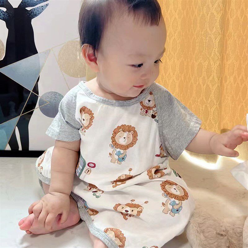 亲子睡衣!超级亲肤!薄款竹棉纱布家居服宝宝睡袋柔软透气睡裙