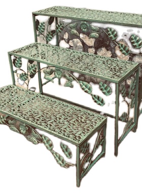 SHANGPIN欧式铁艺复古做旧蝴蝶小鸟楼梯花架室外阳台置物抬高收纳