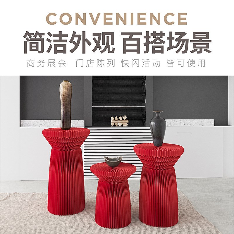 十八纸花坛圆柱展架艺术陈列复古空间氛围装饰台门店橱窗展会展示