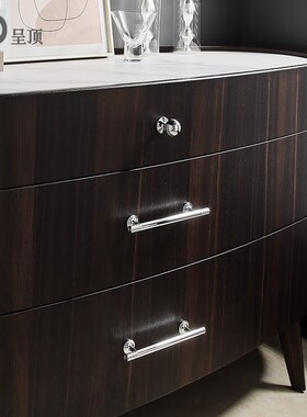 法式镀铬银色拉手厨房亮银衣橱柜门美式黄铜极简抽屉家具亮银把手