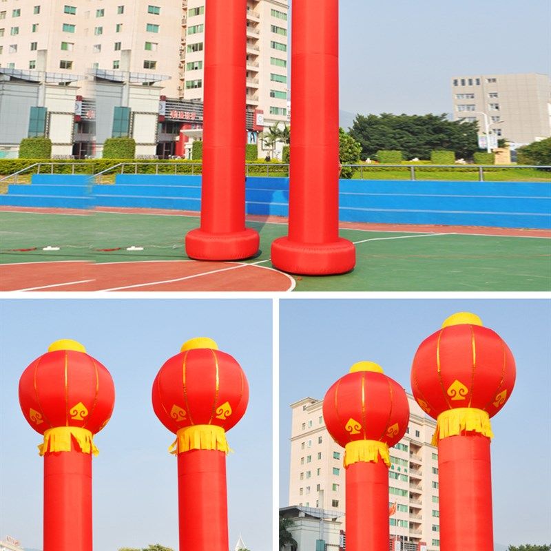 5/6/8米充气立柱 充气灯笼柱 金色盘龙气柱拱门开业广告庆典气模