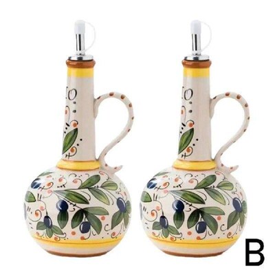 700ml Olive Oil Dispenser Embossed Ceramic Oil Vinegar