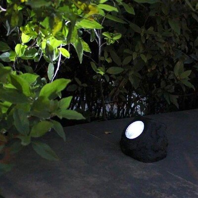 5W Solar Powered Light Simulation Stone Lamp Spotlight