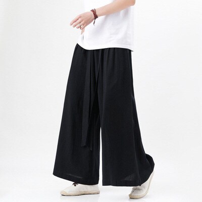 Summer 2025 Mens Cotton Linen Oversized Loose Pants Japanese