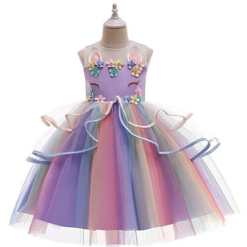 Girl Dress Children Unicorn Dresses Floral Sleeveless
