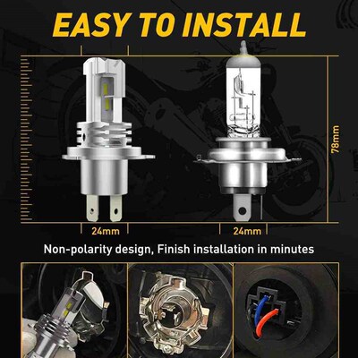 AUXITO 1Pcs H4 9003 LED Hi/Lo Beam Canbus No Error Car Motor