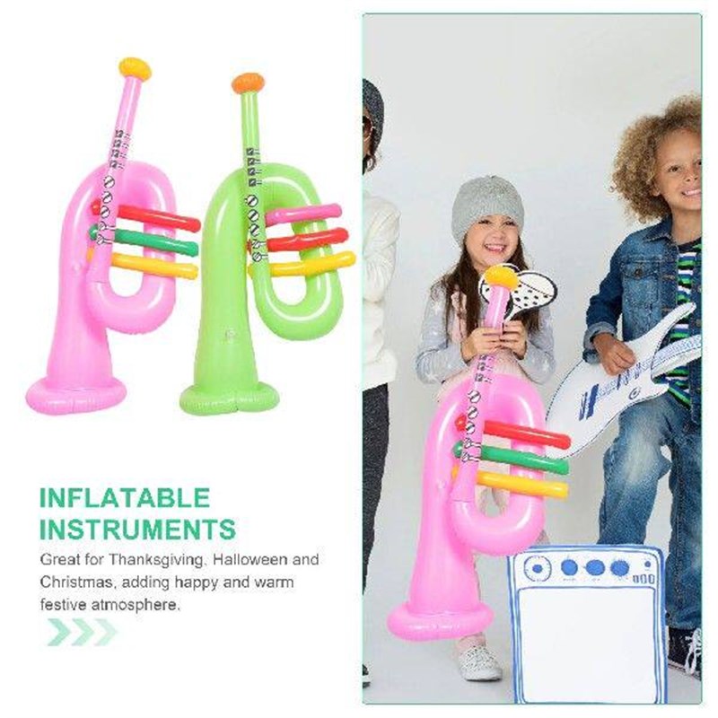 3 Pcs Inflatable Musical Instrument Toys Funny Pvc Portable - 实物图